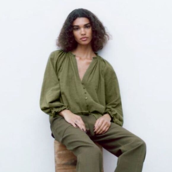 ZARA BOHO EMBROIDERED BLOUSE - Picture 3 of 8